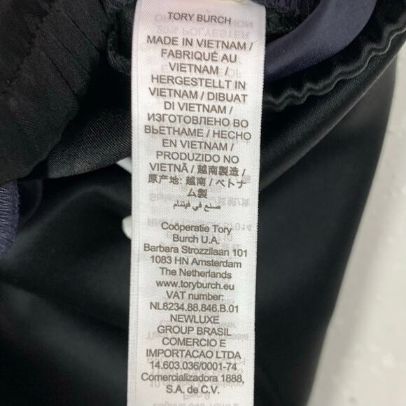 Tory Sport Lightweight Satin Track Pants Straight Leg Elastic Waist Black Small - Picture 6 of 13